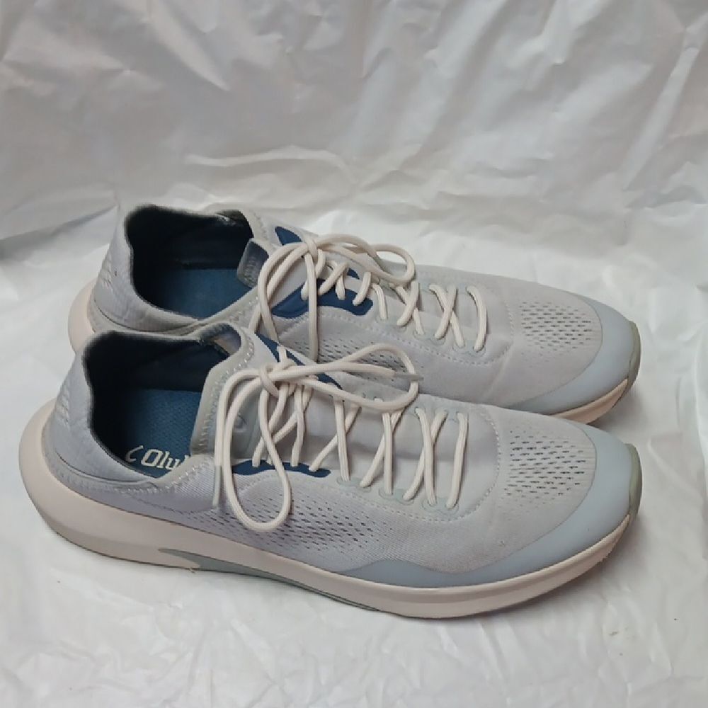 Olukai Gray-Blue Sneakers with Cushioned Sole and Knit Upper Men's Size 11.5